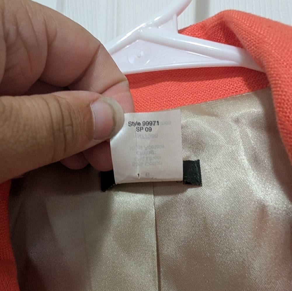J. Crew, Women's Size 6, Coral, Linen/Cotton Two-Piece Suit, - Picture 3 of 10